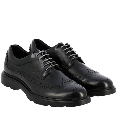 Scarpe Stringate Brogue In Pelle Spazzolata Nero 